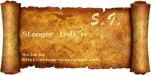 Stenger Irén névjegykártya